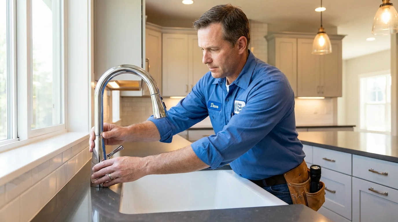 Kitchen faucet installation by Johns Plumbing LLC in North Vernon